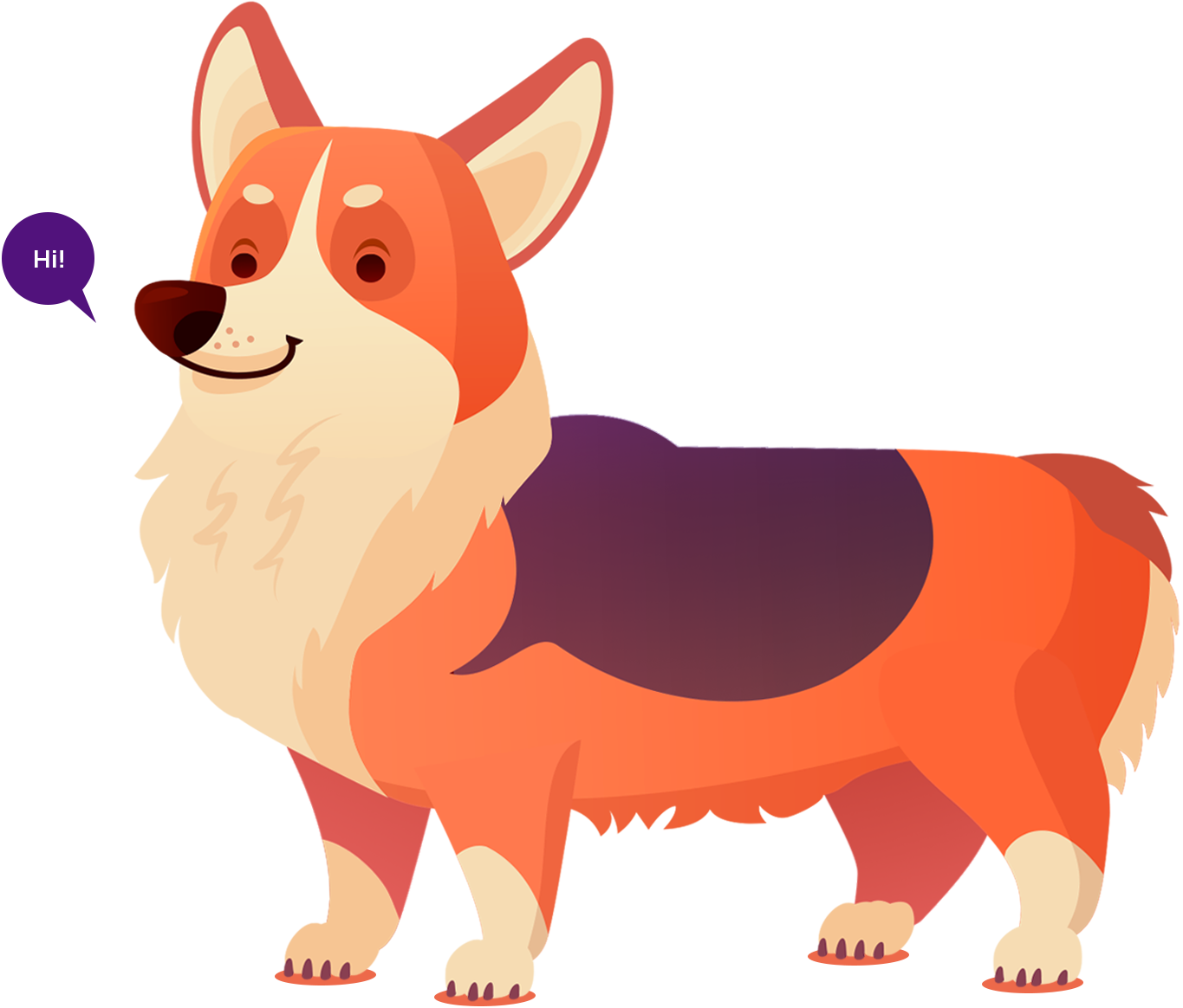 Brindle's illustrated dog mascot